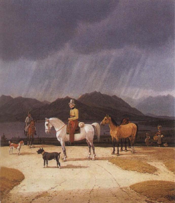 Wilhelm von Kobell Riders at the Tegernsee China oil painting art